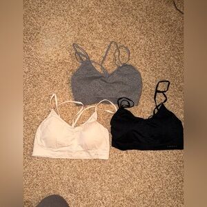 Danskin Women's Bra Set - Black, Cream, Gray set of 3